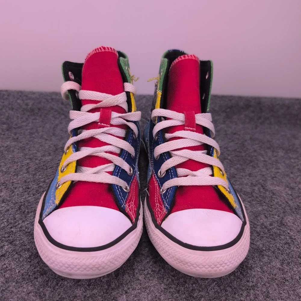 Converse Chuck Taylor All Star Patchwork High Top Youth 3 Multi Color 373163F
